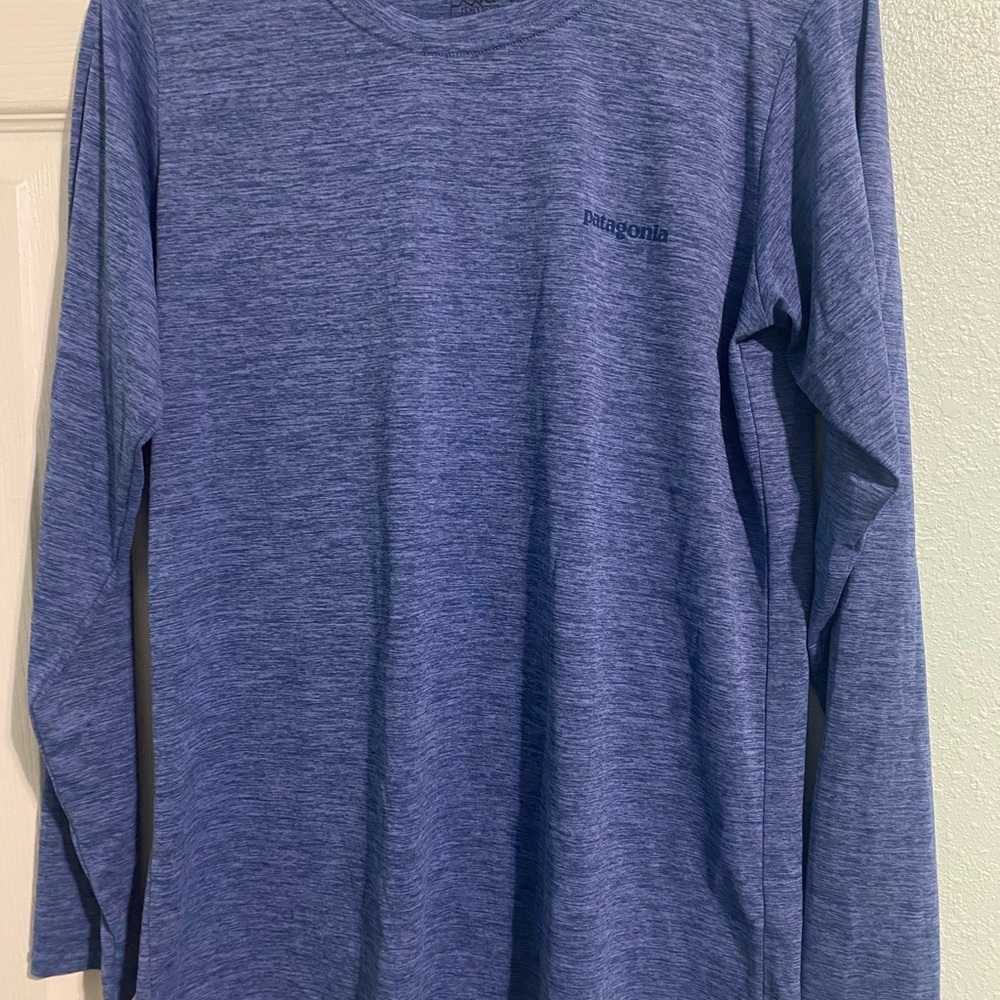 Patagonia Men's Heathered Blue Long Sleeve Tee